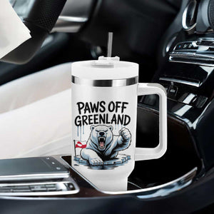 Paws Off Greenland Tumbler With Handle Resist Polar Bear Political Satire TS11 Print Your Wear