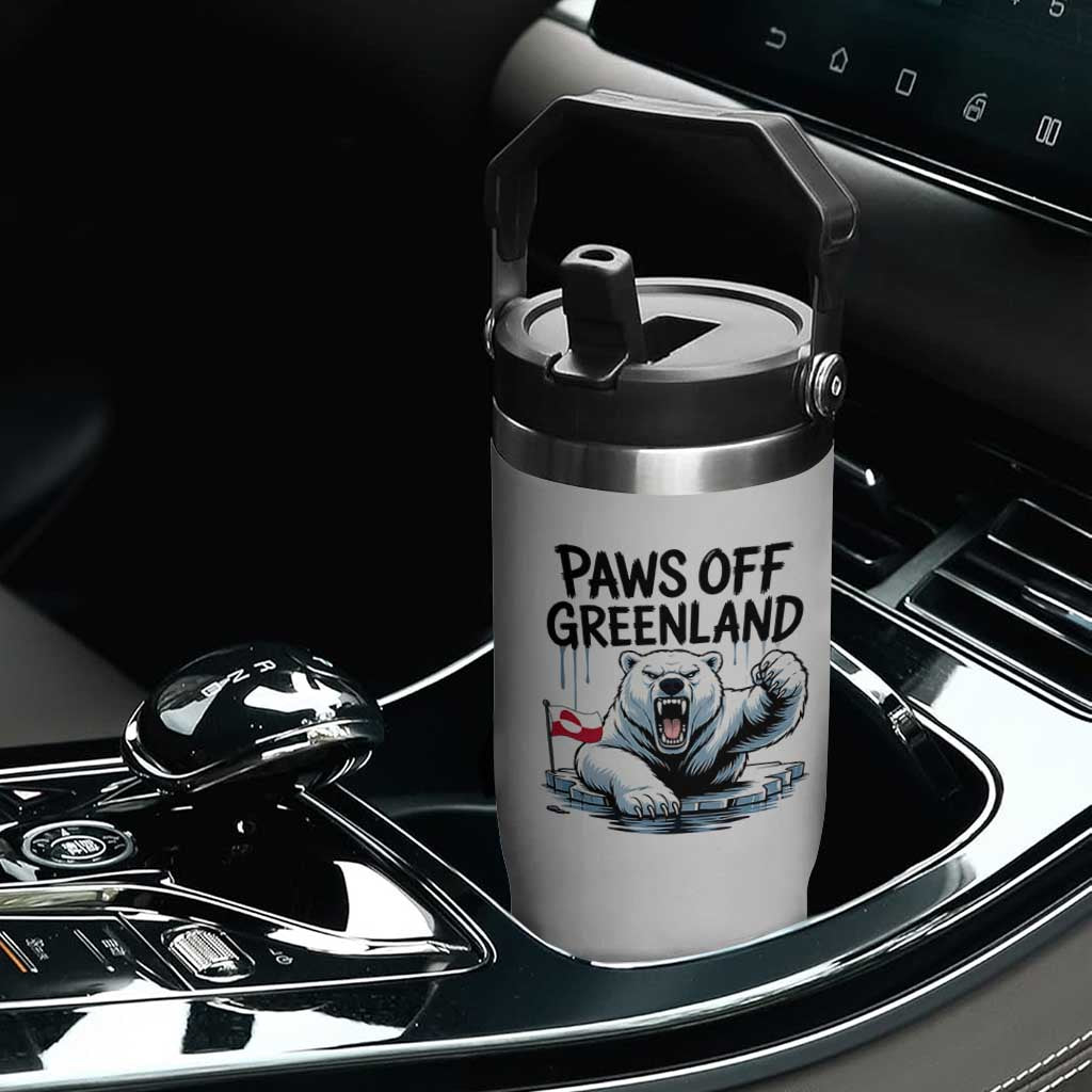 Paws Off Greenland Flip Straw Tumbler Resist Polar Bear Political Satire TS11 Print Your Wear