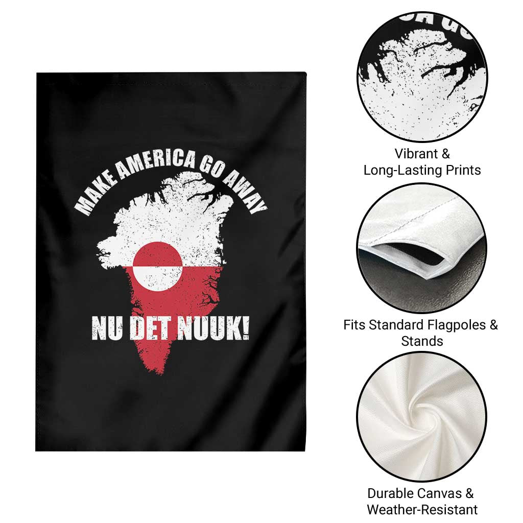 Nu Det Nuuk Make America Go Away Garden Flag Support Greenland Political Statement TS11 Print Your Wear
