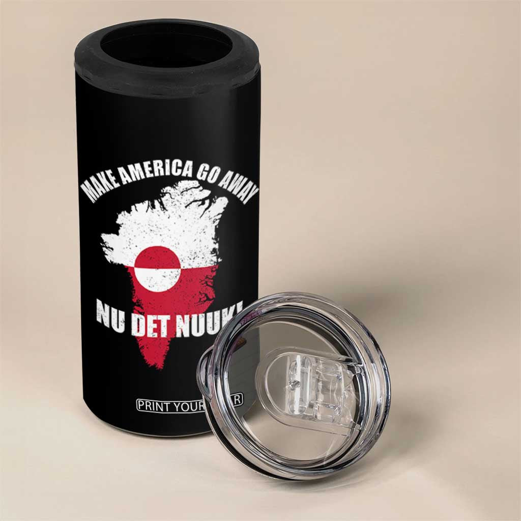 Nu Det Nuuk Make America Go Away 4 in 1 Can Cooler Tumbler Support Greenland Political Statement TS11 Print Your Wear