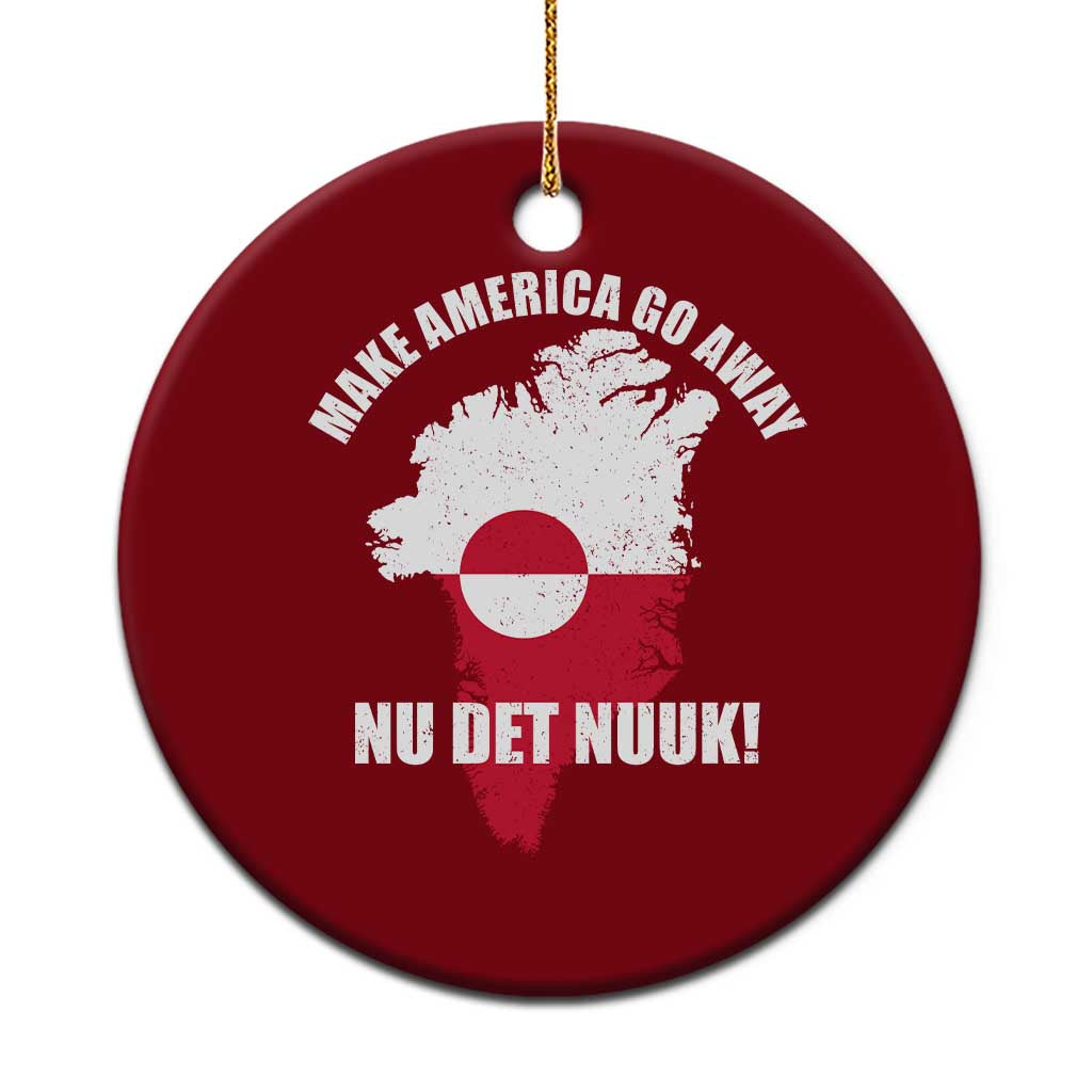 Nu Det Nuuk Make America Go Away Ceramic Ornament Support Greenland Political Statement TS11 1pc Red Print Your Wear