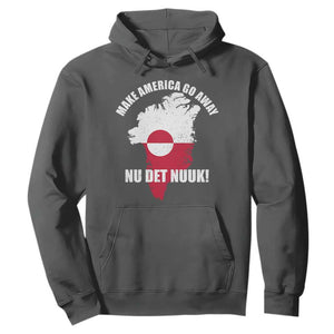 Nu Det Nuuk Make America Go Away Hoodie Support Greenland Political Statement TS11 Dark Heather Print Your Wear