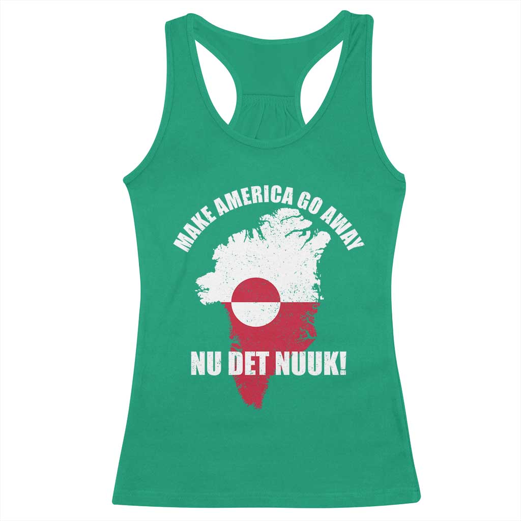 Nu Det Nuuk Make America Go Away Racerback Tank Top Support Greenland Political Statement TS11 Irish Green Print Your Wear