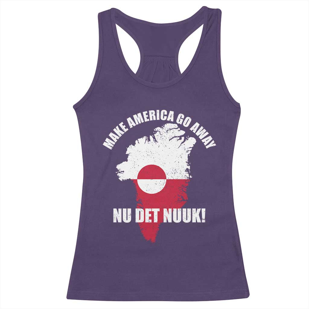 Nu Det Nuuk Make America Go Away Racerback Tank Top Support Greenland Political Statement TS11 Purple Print Your Wear