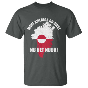 Nu Det Nuuk Make America Go Away T Shirt Support Greenland Political Statement TS11 Dark Heather Print Your Wear