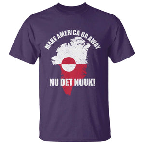 Nu Det Nuuk Make America Go Away T Shirt Support Greenland Political Statement TS11 Purple Print Your Wear