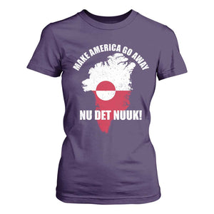 Nu Det Nuuk Make America Go Away T Shirt For Women Support Greenland Political Statement TS11 Purple Print Your Wear