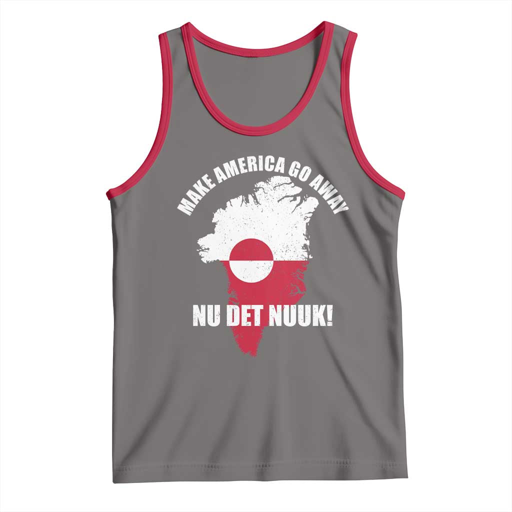 Nu Det Nuuk Make America Go Away Tank Top Support Greenland Political Statement TS11 Deep Heather Red Print Your Wear