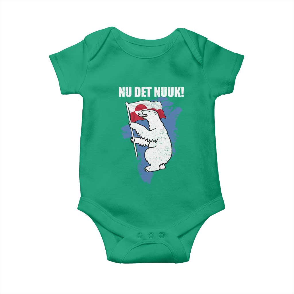 Nu Det Nuuk Nows Enough Baby Onesie Funny Saying Bear Greenlandic Flag TS11 Irish Green Print Your Wear