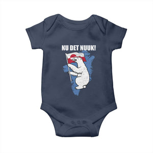 Nu Det Nuuk Nows Enough Baby Onesie Funny Saying Bear Greenlandic Flag TS11 Navy Print Your Wear