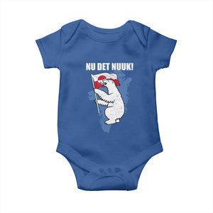 Nu Det Nuuk Nows Enough Baby Onesie Funny Saying Bear Greenlandic Flag TS11 Royal Blue Print Your Wear