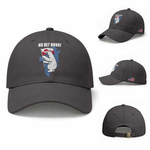 Nu Det Nuuk Nows Enough Baseball Cap Funny Saying Bear Greenlandic Flag TS11 Baseball Cap Universal Fit Dark Gray Print Your Wear