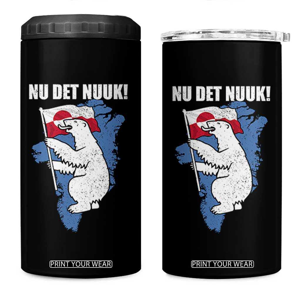 Nu Det Nuuk Nows Enough 4 in 1 Can Cooler Tumbler Funny Saying Bear Greenlandic Flag TS11 One Size: 16 oz Black Print Your Wear