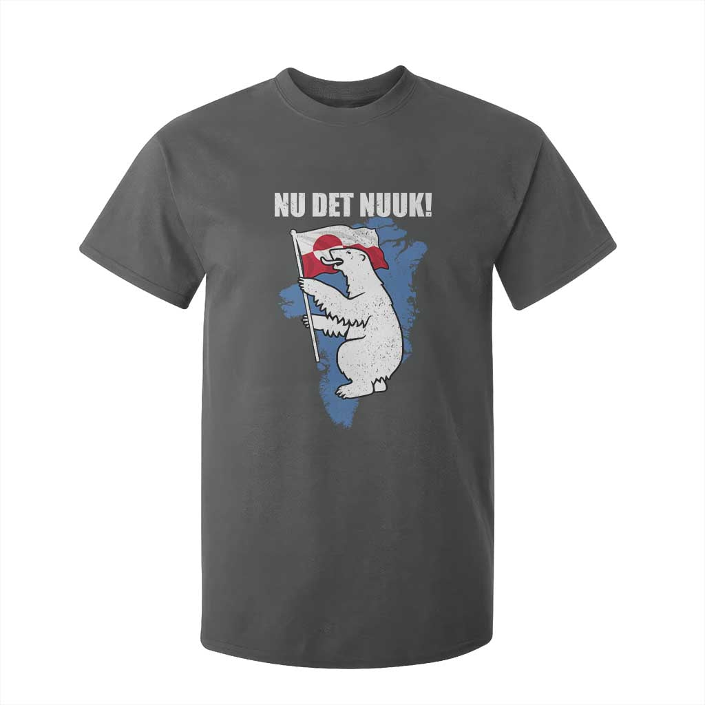 Nu Det Nuuk Nows Enough T Shirt For Kid Funny Saying Bear Greenlandic Flag TS11 Dark Heather Print Your Wear