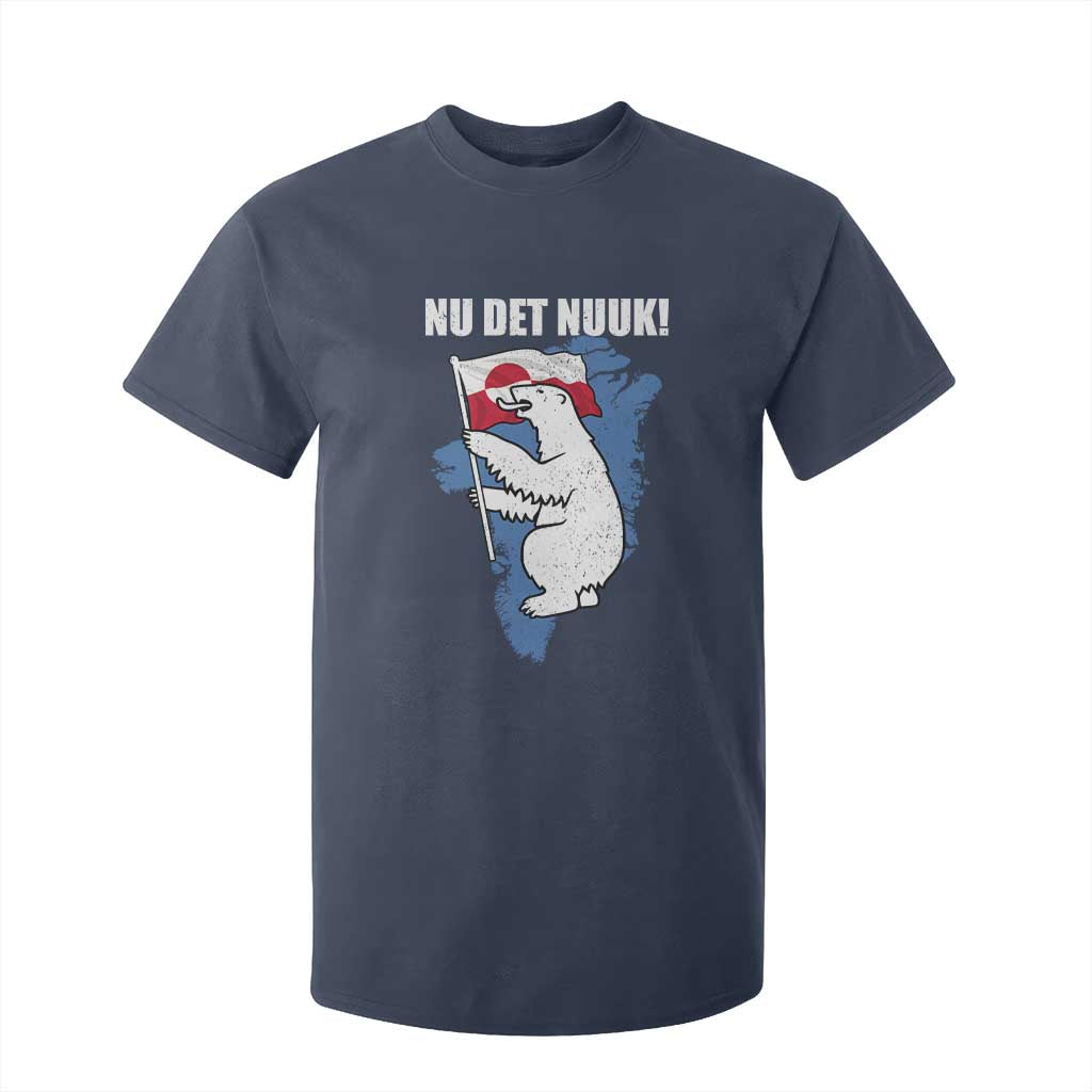 Nu Det Nuuk Nows Enough T Shirt For Kid Funny Saying Bear Greenlandic Flag TS11 Navy Print Your Wear