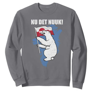 Nu Det Nuuk Nows Enough Sweatshirt Funny Saying Bear Greenlandic Flag TS11 Charcoal Print Your Wear