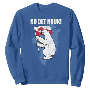 Nu Det Nuuk Nows Enough Sweatshirt Funny Saying Bear Greenlandic Flag TS11 Royal Blue Print Your Wear