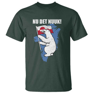Nu Det Nuuk Nows Enough T Shirt Funny Saying Bear Greenlandic Flag TS11 Dark Forest Green Print Your Wear