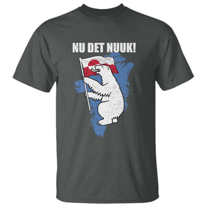 Nu Det Nuuk Nows Enough T Shirt Funny Saying Bear Greenlandic Flag TS11 Dark Heather Print Your Wear