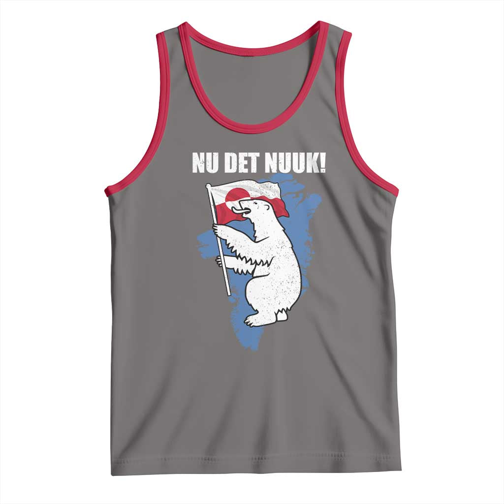Nu Det Nuuk Nows Enough Tank Top Funny Saying Bear Greenlandic Flag TS11 Deep Heather Red Print Your Wear