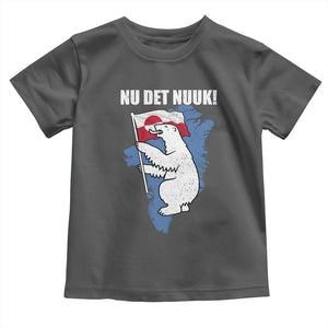 Nu Det Nuuk Nows Enough Toddler T Shirt Funny Saying Bear Greenlandic Flag TS11 Dark Heather Print Your Wear