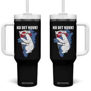 Nu Det Nuuk Nows Enough Tumbler With Handle Funny Saying Bear Greenlandic Flag TS11 One Size: 40 oz Black Print Your Wear