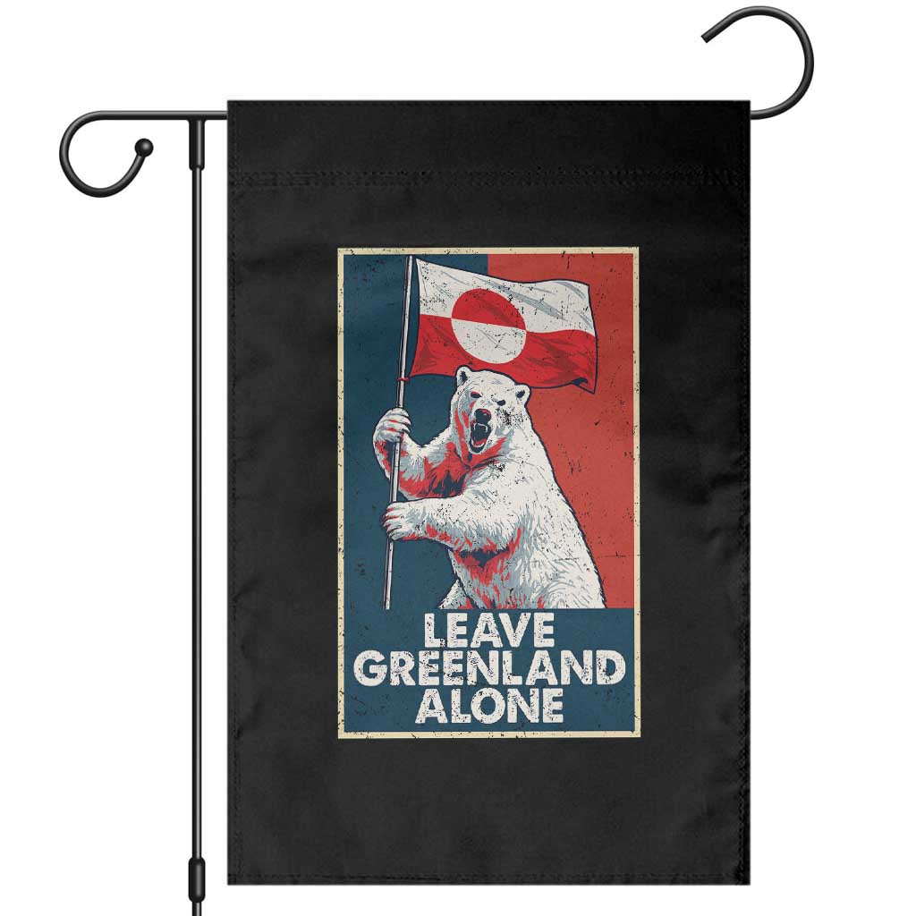 Leave Greenland Alone Garden Flag Polar Bear Holding Flag Greenlanders Supports TS11 Black Print Your Wear
