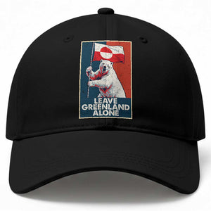 Leave Greenland Alone Baseball Cap Polar Bear Holding Flag Greenlanders Supports TS11 Print Your Wear
