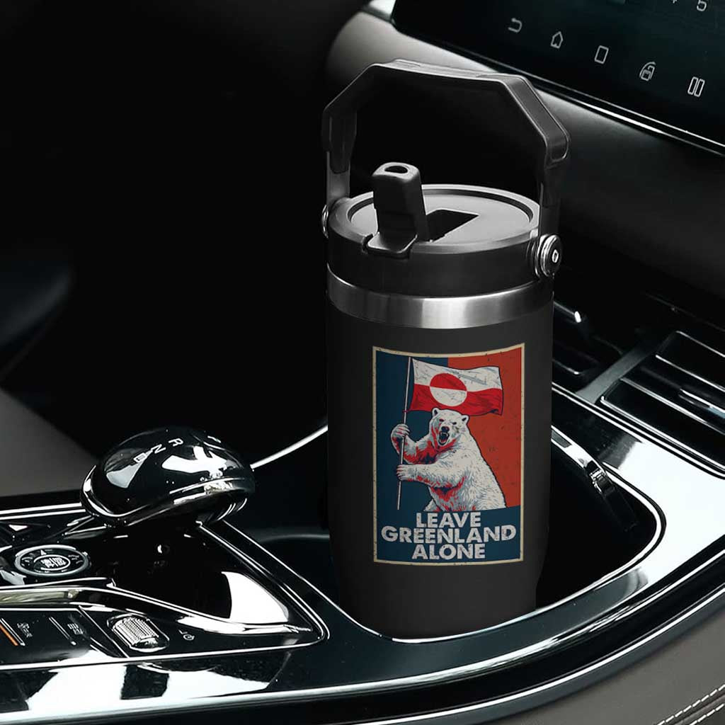 Leave Greenland Alone Flip Straw Tumbler Polar Bear Holding Flag Greenlanders Supports TS11 Print Your Wear