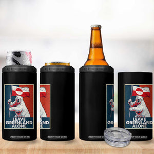 Leave Greenland Alone 4 in 1 Can Cooler Tumbler Polar Bear Holding Flag Greenlanders Supports TS11 Print Your Wear