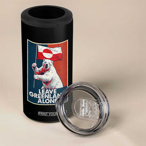 Leave Greenland Alone 4 in 1 Can Cooler Tumbler Polar Bear Holding Flag Greenlanders Supports TS11 Print Your Wear