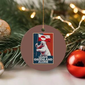 Leave Greenland Alone Ceramic Ornament Polar Bear Holding Flag Greenlanders Supports TS11 1pc Mocha Print Your Wear