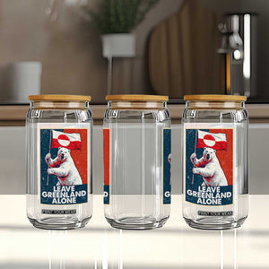 Leave Greenland Alone Glass Can Polar Bear Holding Flag Greenlanders Supports TS11 Print Your Wear