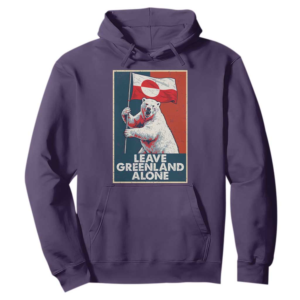 Leave Greenland Alone Hoodie Polar Bear Holding Flag Greenlanders Supports TS11 Purple Print Your Wear