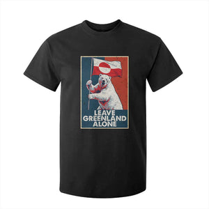 Leave Greenland Alone T Shirt For Kid Polar Bear Holding Flag Greenlanders Supports TS11 Black Print Your Wear