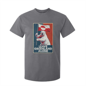 Leave Greenland Alone T Shirt For Kid Polar Bear Holding Flag Greenlanders Supports TS11 Charcoal Print Your Wear