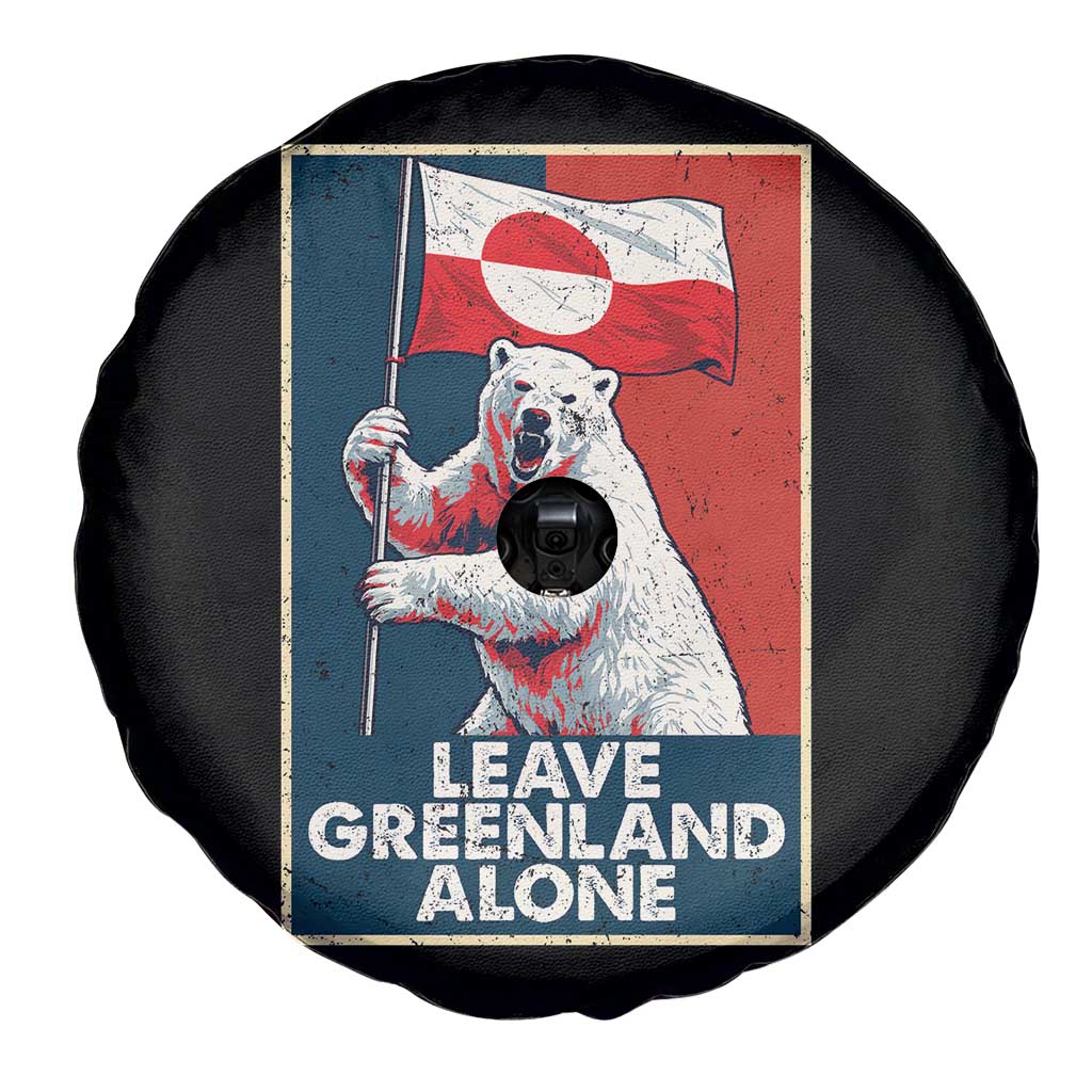 Leave Greenland Alone Spare Tire Cover Polar Bear Holding Flag Greenlanders Supports TS11 Print Your Wear