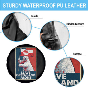 Leave Greenland Alone Spare Tire Cover Polar Bear Holding Flag Greenlanders Supports TS11 Print Your Wear