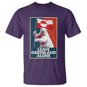 Leave Greenland Alone T Shirt Polar Bear Holding Flag Greenlanders Supports TS11 Purple Print Your Wear