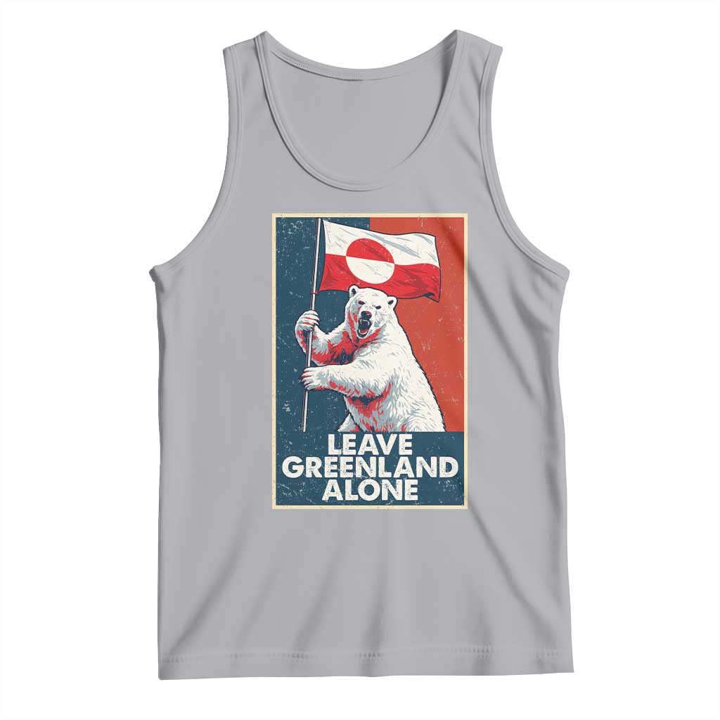 Leave Greenland Alone Tank Top Polar Bear Holding Flag Greenlanders Supports TS11 Athletic Heather Print Your Wear