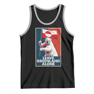 Leave Greenland Alone Tank Top Polar Bear Holding Flag Greenlanders Supports TS11 Black Athletic Heather Print Your Wear