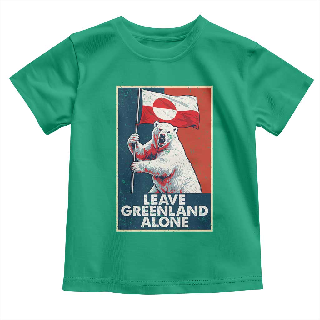 Leave Greenland Alone Toddler T Shirt Polar Bear Holding Flag Greenlanders Supports TS11 Irish Green Print Your Wear