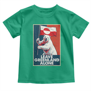 Leave Greenland Alone Toddler T Shirt Polar Bear Holding Flag Greenlanders Supports TS11 Irish Green Print Your Wear