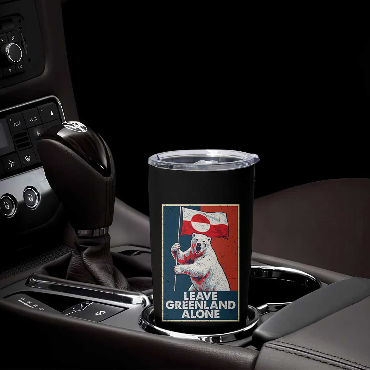 Leave Greenland Alone Tumbler Cup Polar Bear Holding Flag Greenlanders Supports TS11 Print Your Wear
