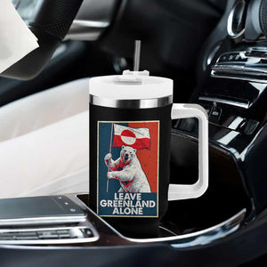 Leave Greenland Alone Tumbler With Handle Polar Bear Holding Flag Greenlanders Supports TS11 Print Your Wear