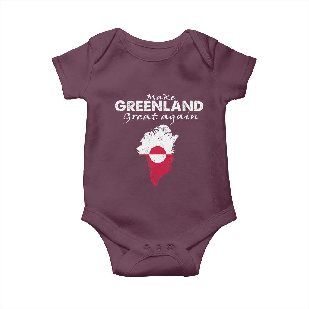 Make Greenland Great Again Baby Onesie Act USA 51st State Greenland TS11 Maroon Print Your Wear