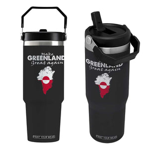 Make Greenland Great Again Flip Straw Tumbler Act USA 51st State Greenland TS11 One Size: 30 oz Black Print Your Wear