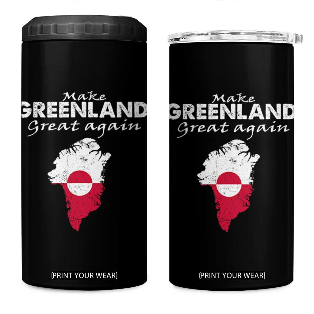 Make Greenland Great Again 4 in 1 Can Cooler Tumbler Act USA 51st State Greenland TS11 One Size: 16 oz Black Print Your Wear