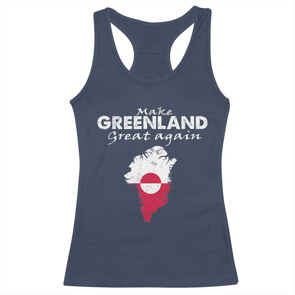 Make Greenland Great Again Racerback Tank Top Act USA 51st State Greenland TS11 Navy Print Your Wear