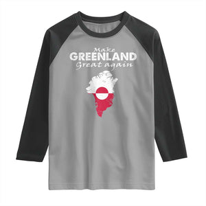 Make Greenland Great Again Raglan Shirt Act USA 51st State Greenland TS11 Sport Gray Black Print Your Wear
